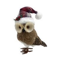 Natural Red Owl with Hat Large 26cm