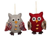 Owl Hanging 1pc 2A Red or Fawn 10cm