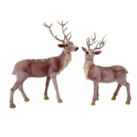 Velvet Pink Champagne Deer Antlers 1pc 2 Assorted 41cm