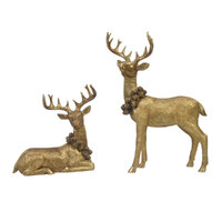 Deer Gold Sitting & Standing 30cm Set of 2