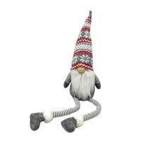 Long Leg Santa Gnome Red Grey 51cm