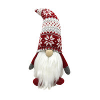 Standing Santa Gnome Red Grey 30cm