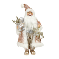 Fabric Santa Pink Champagne with Deer 46cm