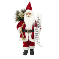 Fabric Santa Red with List and Sack 46cm