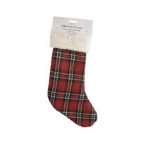 Tartan White Cuff Stocking 45cm