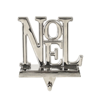 Metal Stocking Holder Silver Noel 16cm