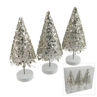 Brush Tree 3pc Box Champagne 15cm