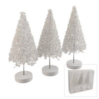 Brush Tree 3pc Box White 15cm