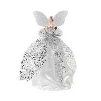 Angel Cone Tree Topper Silver 28cm