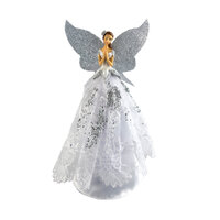 Angel Tree Topper Pearl Silver 28cm