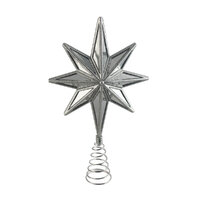 Mirror Silver 8 Point Star Tree Topper 36cm