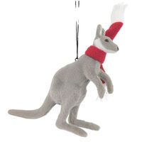 Kangaroo with Scarf Hanging Decoration Grey 11cm