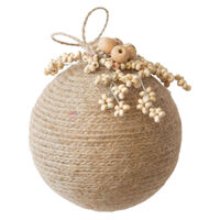 Beaded Ball Hanging Decoration Natural 10cm
