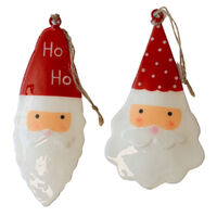 Santa Hanging Decoration Red 16cm 2 Assorted