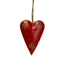 Red Metal Heart Hanging 11cm
