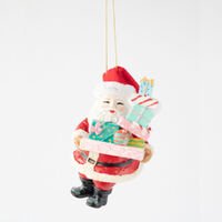 Santa w. Gift Ornament 11cm