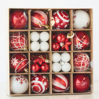 Red & White Ornament 42pc Pack