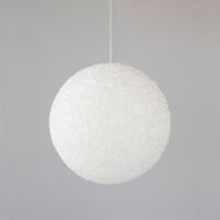 Beaded Glitter Ball White 10cm