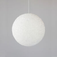 Beaded Glitter Ball White 12cm