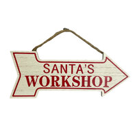 Santa's Workshop Arrow Right Sign 25cm