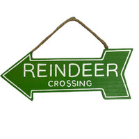 Reindeer Crossing Arrow Left Sign 25cm