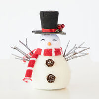 Snowman Black Top Hat 17cm