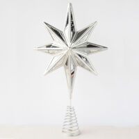 Cracked Mirror Tree Topper Silver 35cm