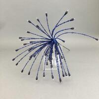 Blue Beaded Spray 44cm
