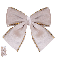 Taupe Velour Bows Set of 2 