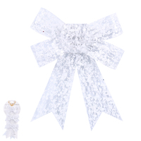 Silver Bow 12cm Set of 3 