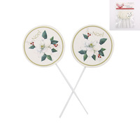 Cake Picks 12pk - Christmas Magnolia