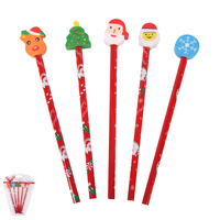 Pencil 5 Pack with Eraser Toppers