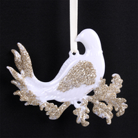 White Champagne Partridge Hanging 10cm