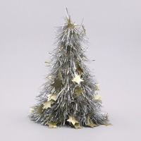 Champagne Starburst Tinsel Tree 26cm 