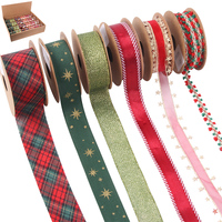 Christmas Ribbons 6 Assorted - Red & Green 2m