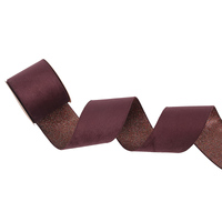 Chocolate Double Sided Ribbon Wire Edge 10cm x 10m