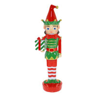Elf Nutcracker Red & Green  43cm