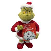 Holiday Greeter Grinch w. Book 50cm