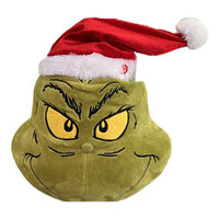 Animated Hanging Grinch Head 25cm