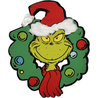 Grinch Head Wreath Wall Decor 68cm