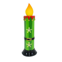 Green LED Candle 33cm