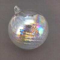 Clear Swirl Glass Ball Hanging 8cm