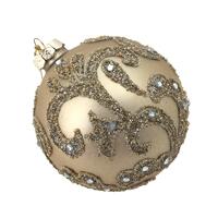 Gold Ornate Ball Hanging 10cm