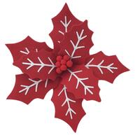 Red White Poinsettia 28cm