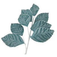 Pale Blue Leaf Spray 65cm