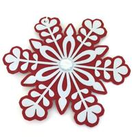 Red White Snowflake Hanging 25cm