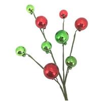 Red Green Bauble Spray 56cm