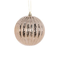 Champagne Mercury Ribbed Bauble 10cm