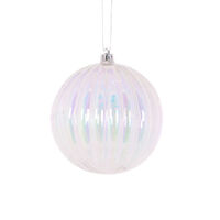 Iridescent Ribbed Bauble 10cm