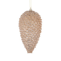 Champagne Mercury Pinecone Bauble 18cm